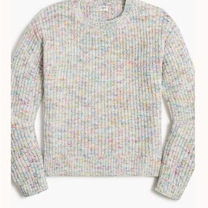 Chenille boxy crew neck sweater